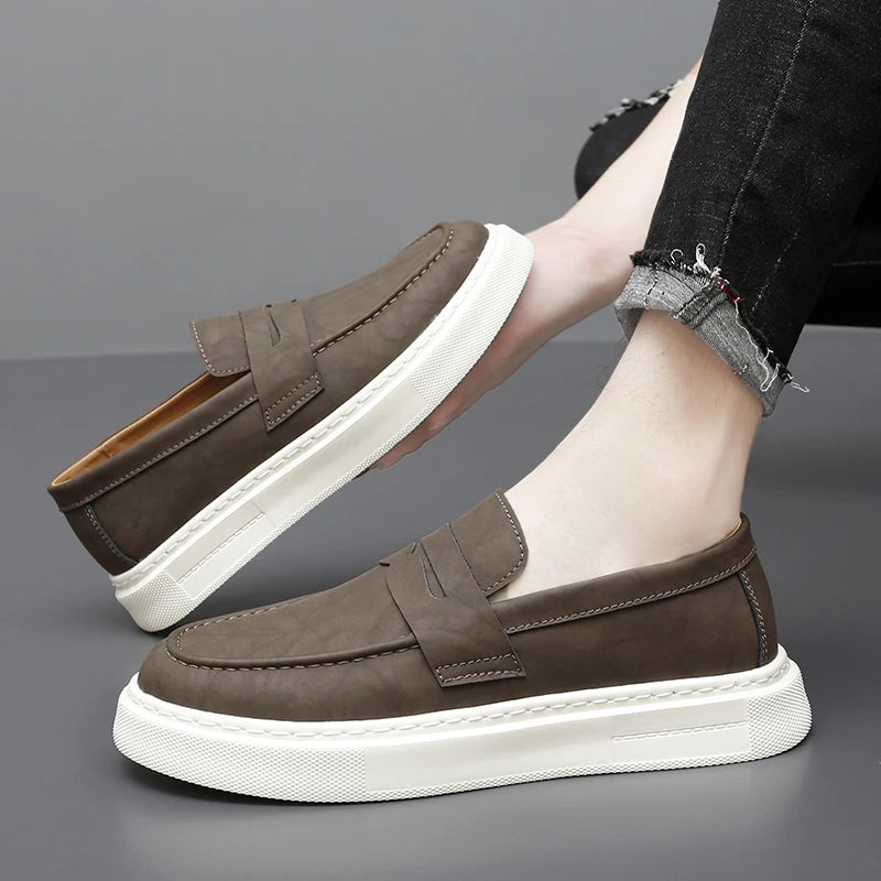 DriveCraft™ – Men’s Genuine Leather Slip-On Loafers