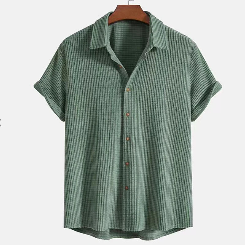RetroEase™ – Short Sleeve Corduroy Suit for Men