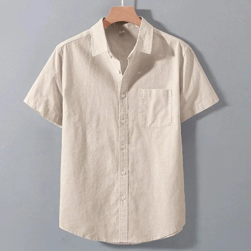 AeroLinen™ – Solid Color Short Sleeve Shirt for Men