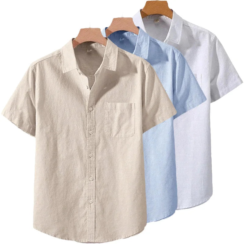 AeroLinen™ – Solid Color Short Sleeve Shirt for Men