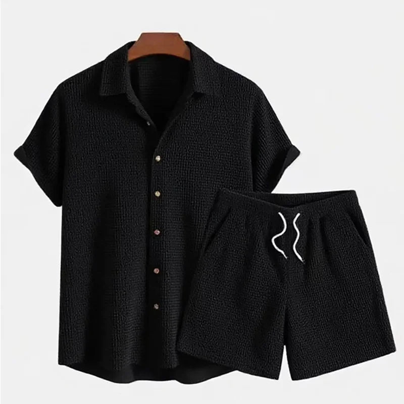 RetroEase™ – Short Sleeve Corduroy Suit for Men