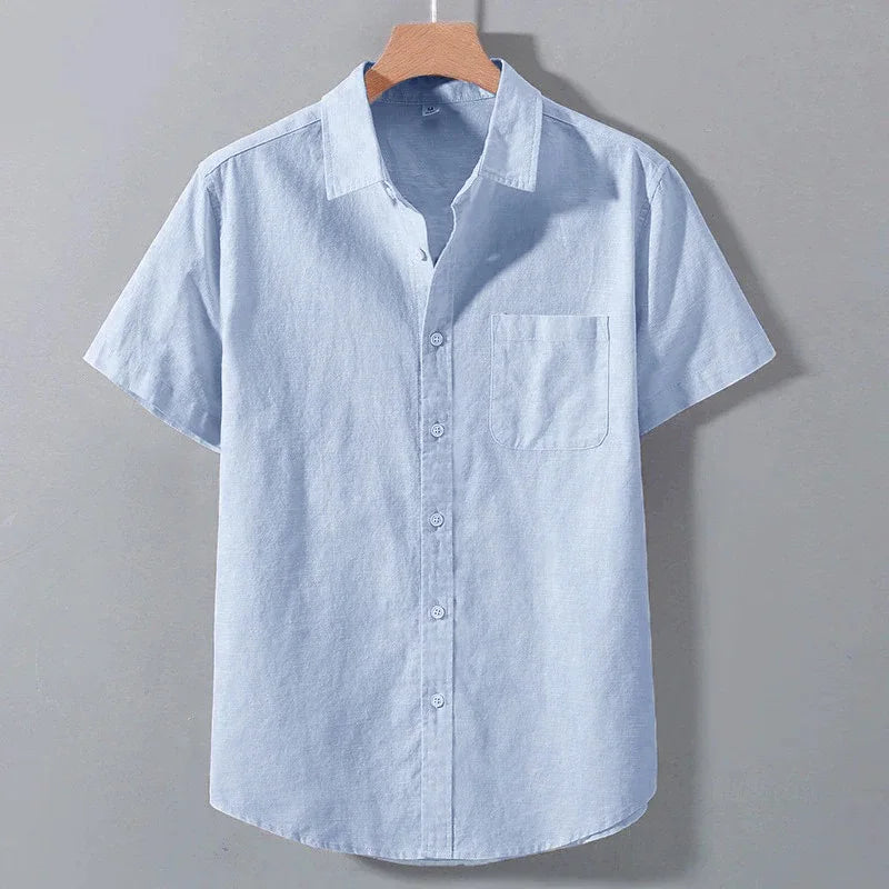 AeroLinen™ – Solid Color Short Sleeve Shirt for Men