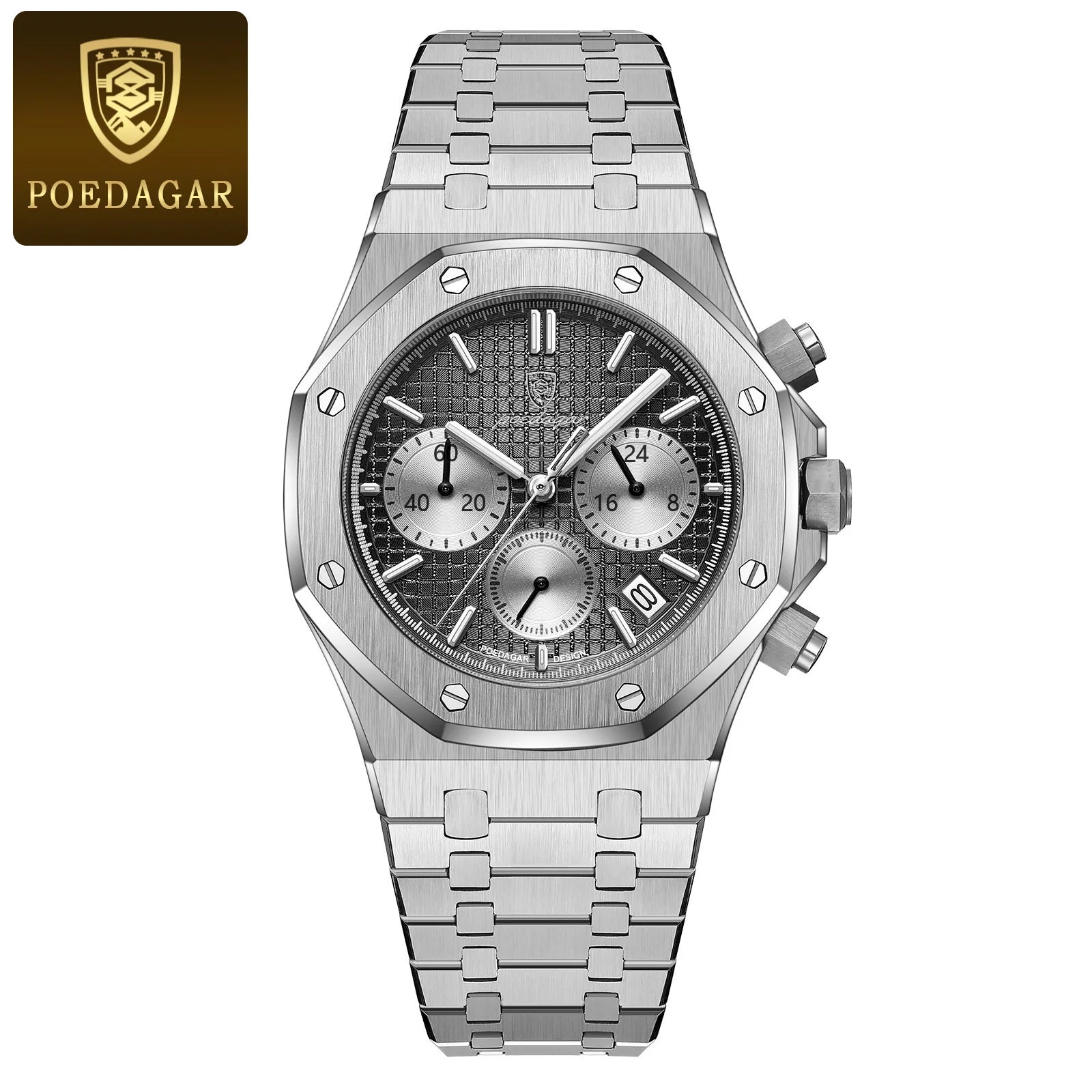 AurumChrono™ – Men’s Luxury Stainless Steel Watch | Date & Chronograph