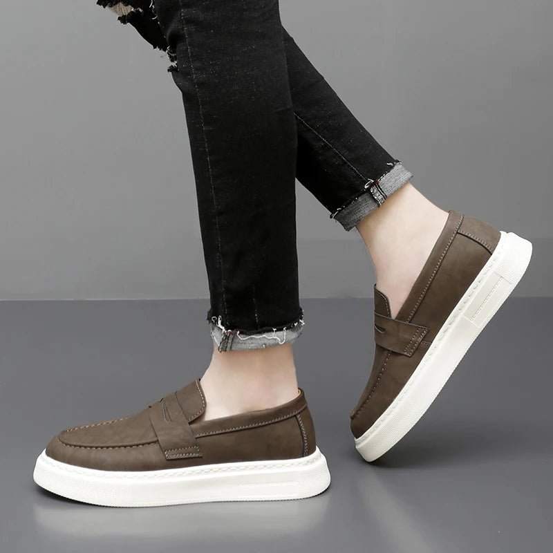 DriveCraft™ – Men’s Genuine Leather Slip-On Loafers