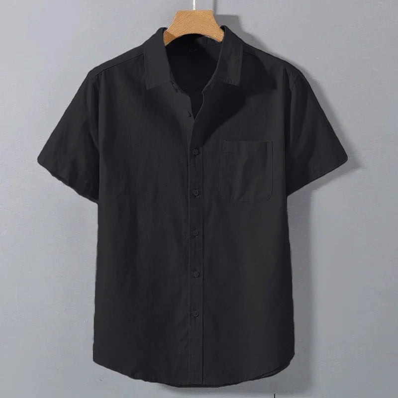 AeroLinen™ – Solid Color Short Sleeve Shirt for Men