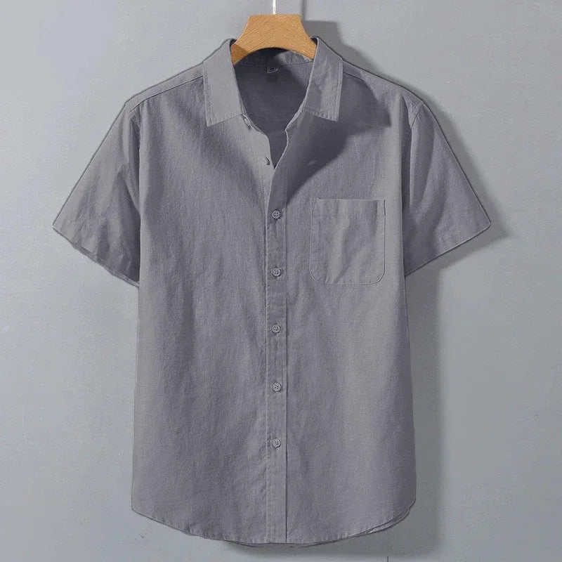 AeroLinen™ – Solid Color Short Sleeve Shirt for Men