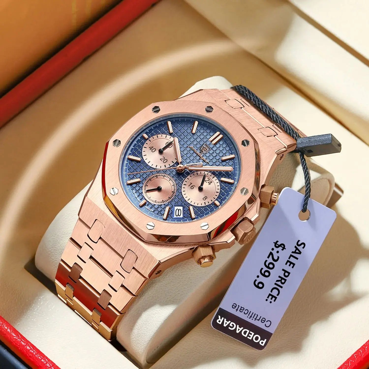AurumChrono™ – Men’s Luxury Stainless Steel Watch | Date & Chronograph