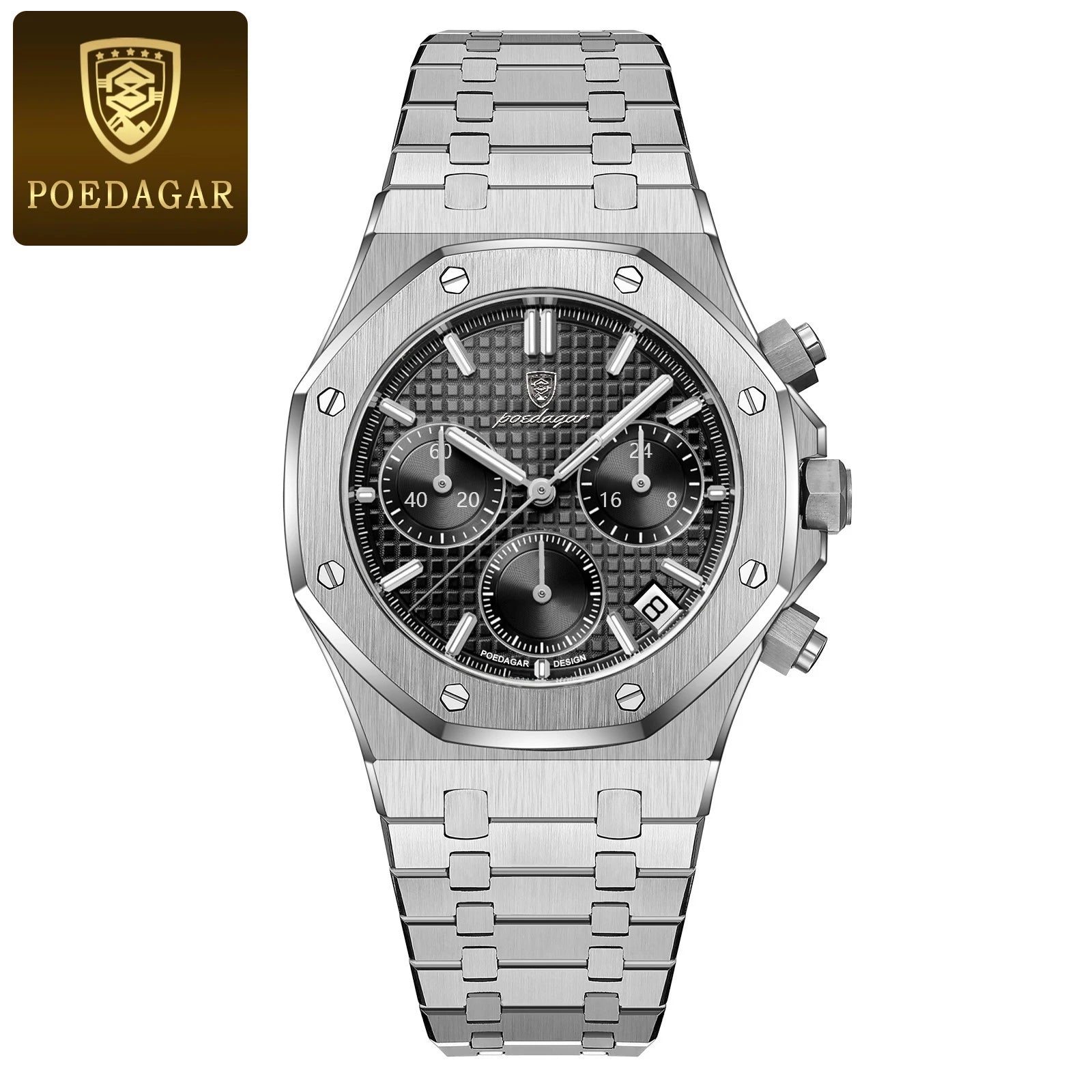 AurumChrono™ – Men’s Luxury Stainless Steel Watch | Date & Chronograph