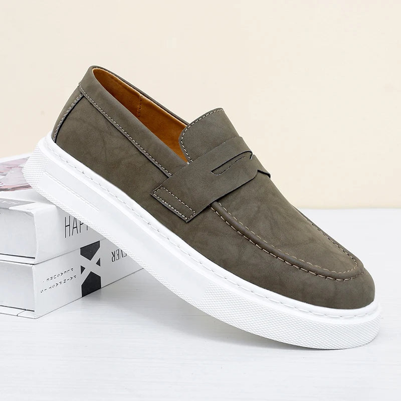 DriveCraft™ – Men’s Genuine Leather Slip-On Loafers