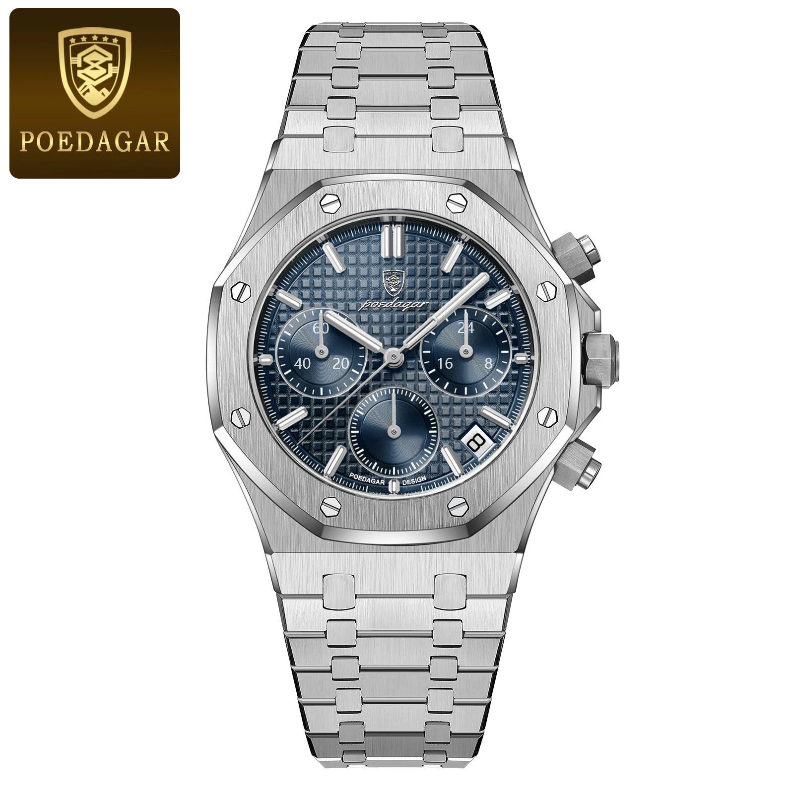 AurumChrono™ – Men’s Luxury Stainless Steel Watch | Date & Chronograph