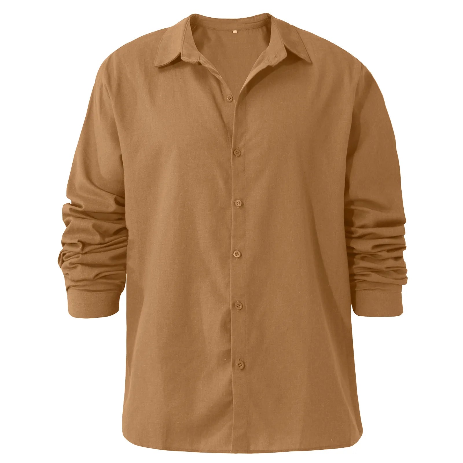 Men'S Long-Sleeved Shirt Casual Cotton