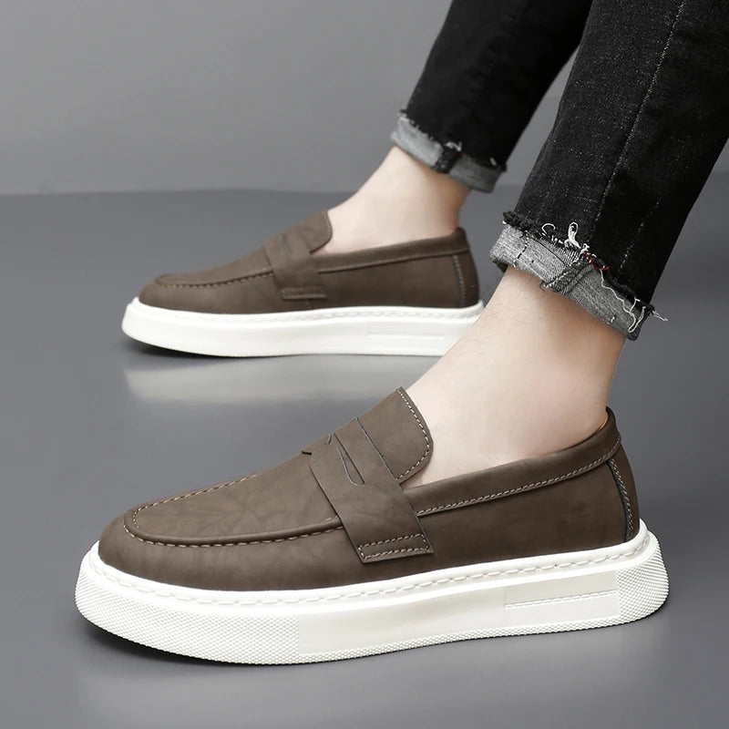 DriveCraft™ – Men’s Genuine Leather Slip-On Loafers