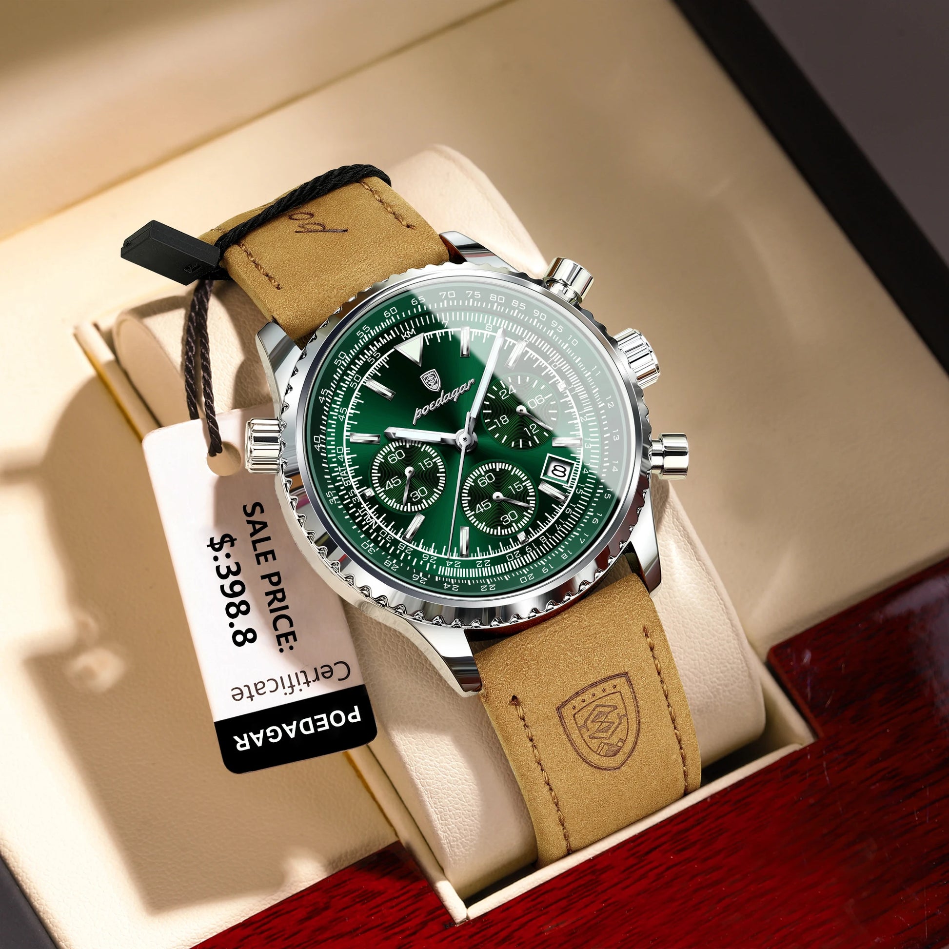 VanguardTactical™ – Men’s Luxury Chronograph Watch | Leather & Waterproof