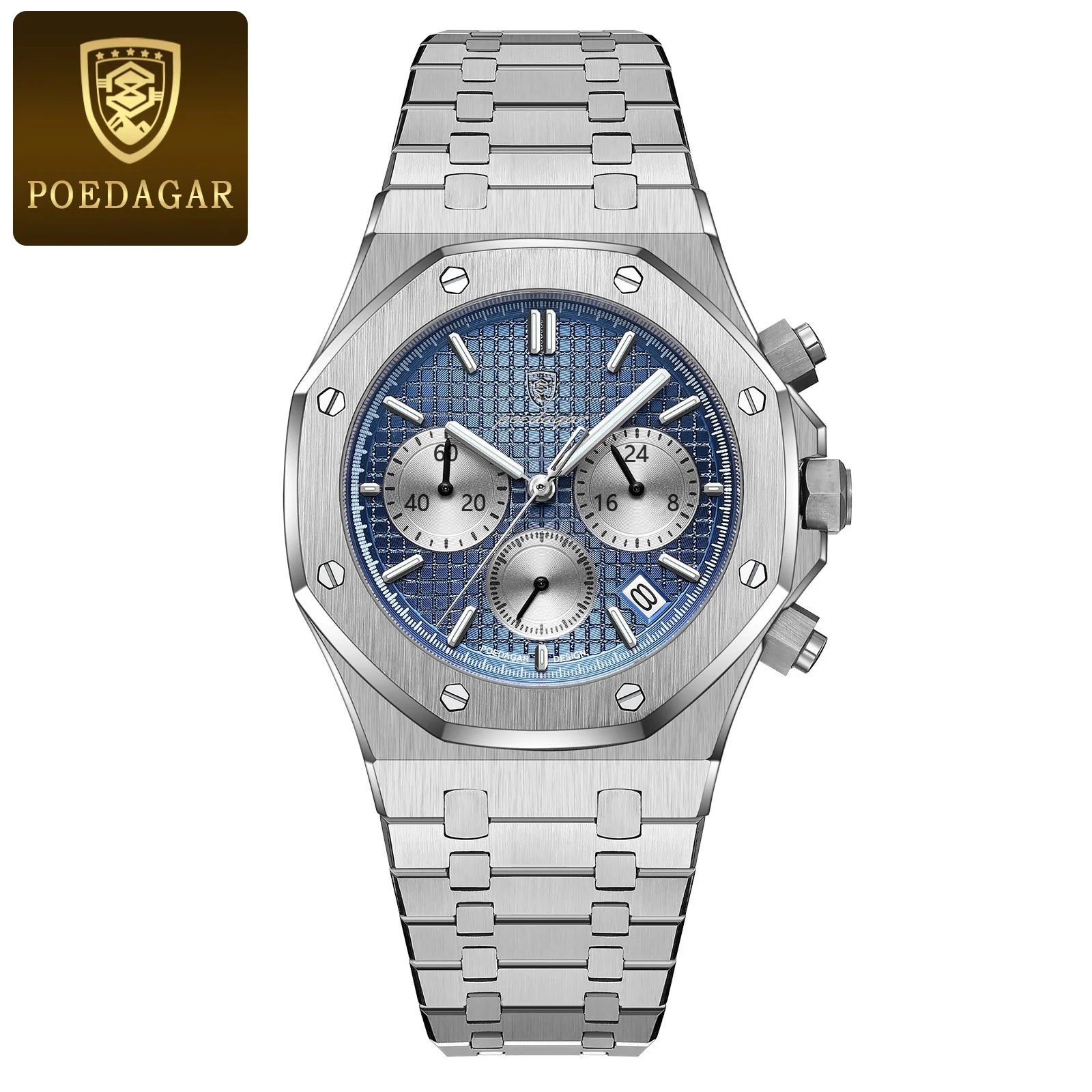 AurumChrono™ – Men’s Luxury Stainless Steel Watch | Date & Chronograph
