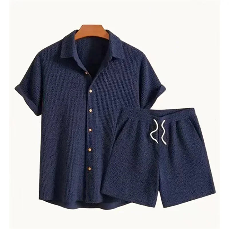 RetroEase™ – Short Sleeve Corduroy Suit for Men