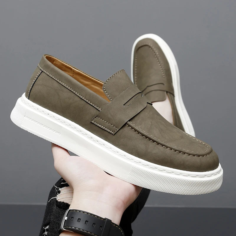 DriveCraft™ – Men’s Genuine Leather Slip-On Loafers