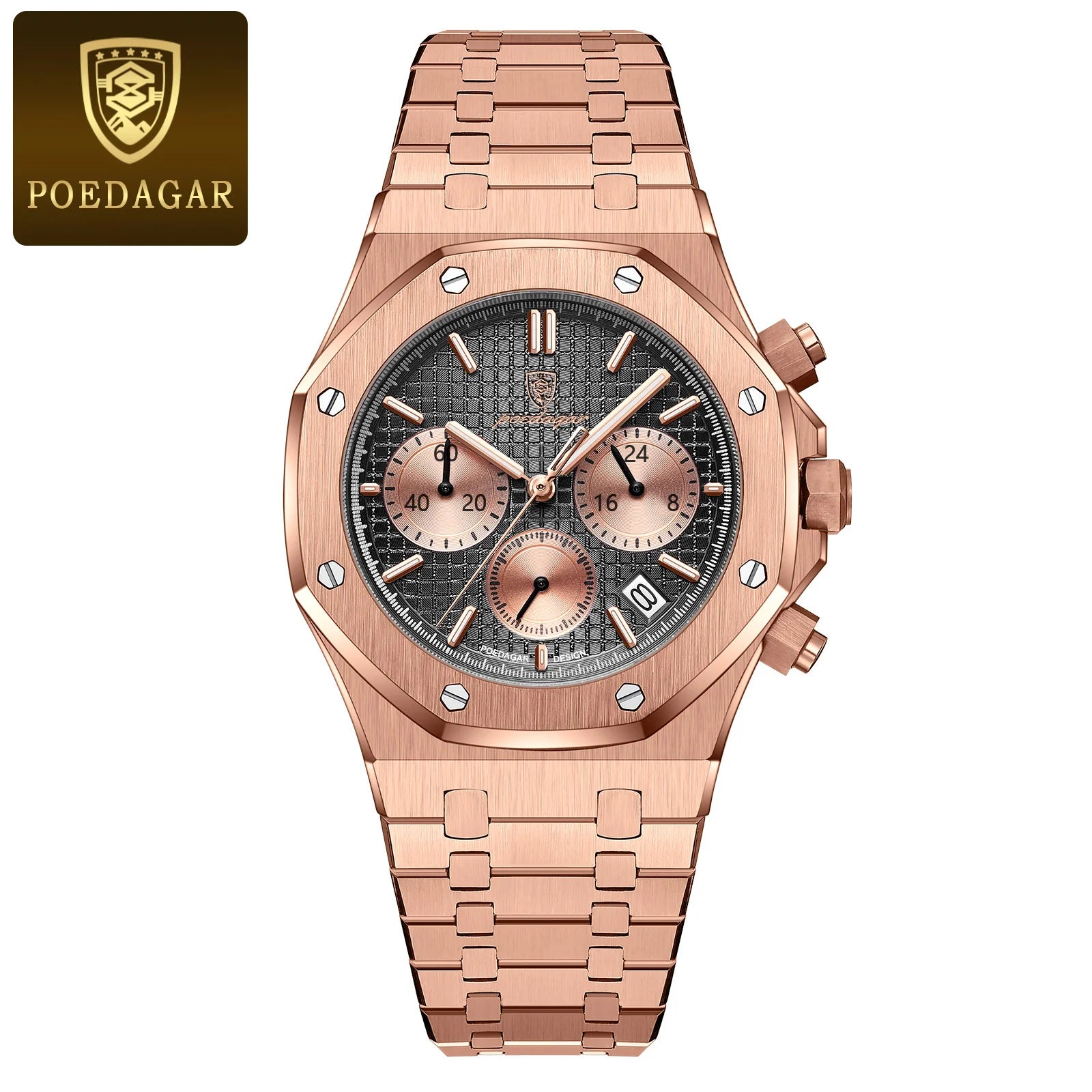 AurumChrono™ – Men’s Luxury Stainless Steel Watch | Date & Chronograph