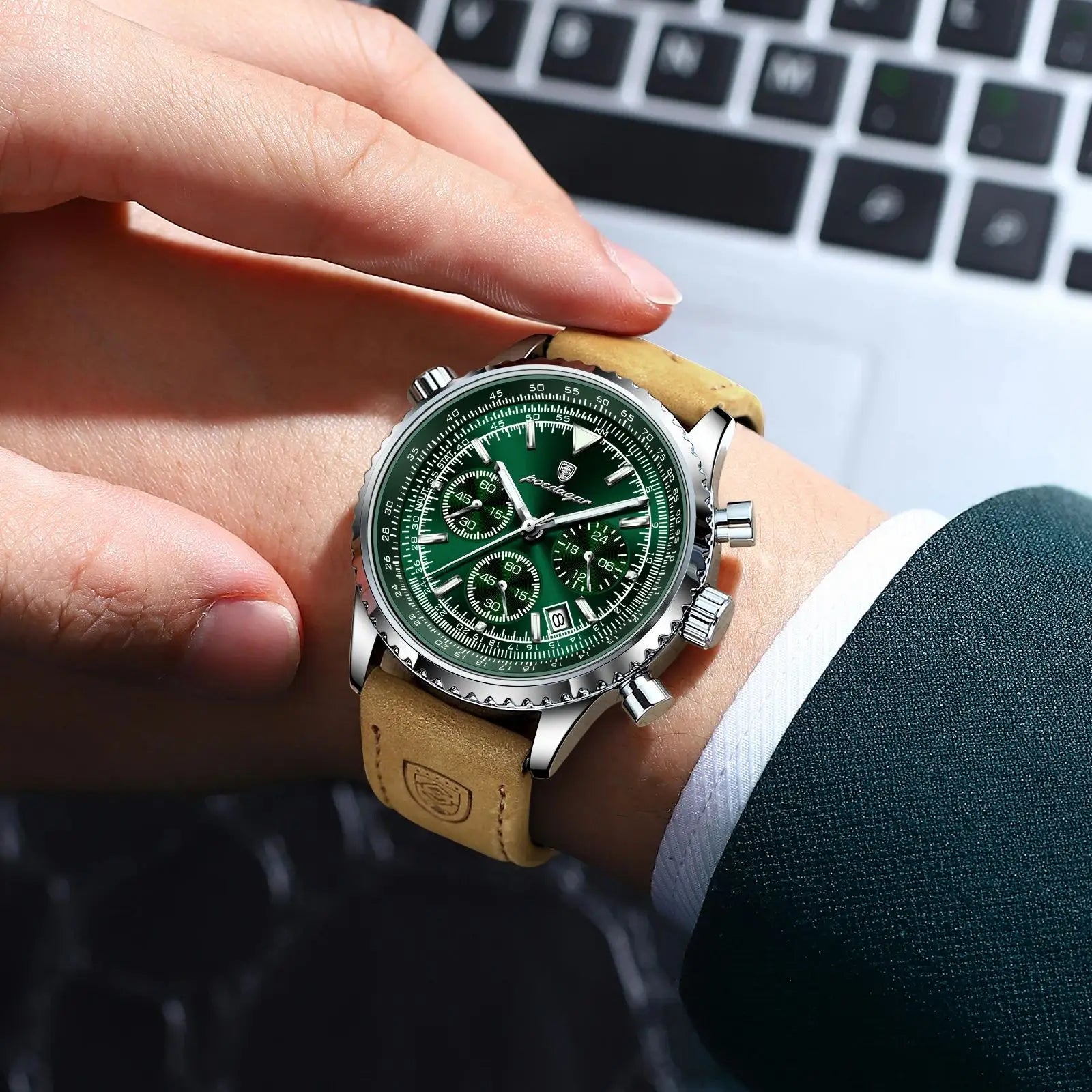 VanguardTactical™ – Men’s Luxury Chronograph Watch | Leather & Waterproof