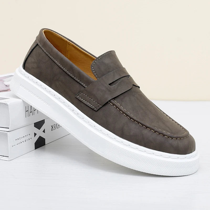 DriveCraft™ – Men’s Genuine Leather Slip-On Loafers