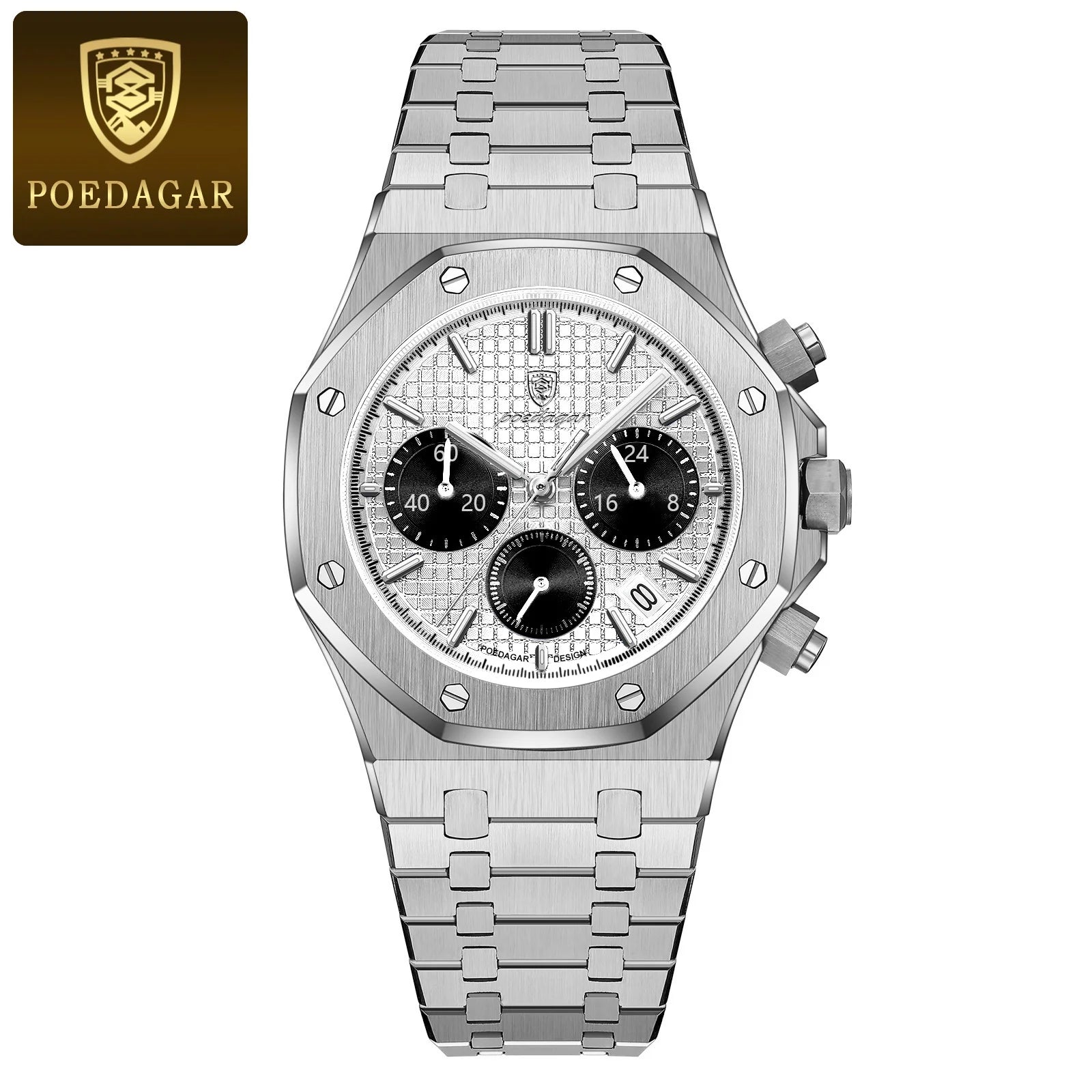 AurumChrono™ – Men’s Luxury Stainless Steel Watch | Date & Chronograph