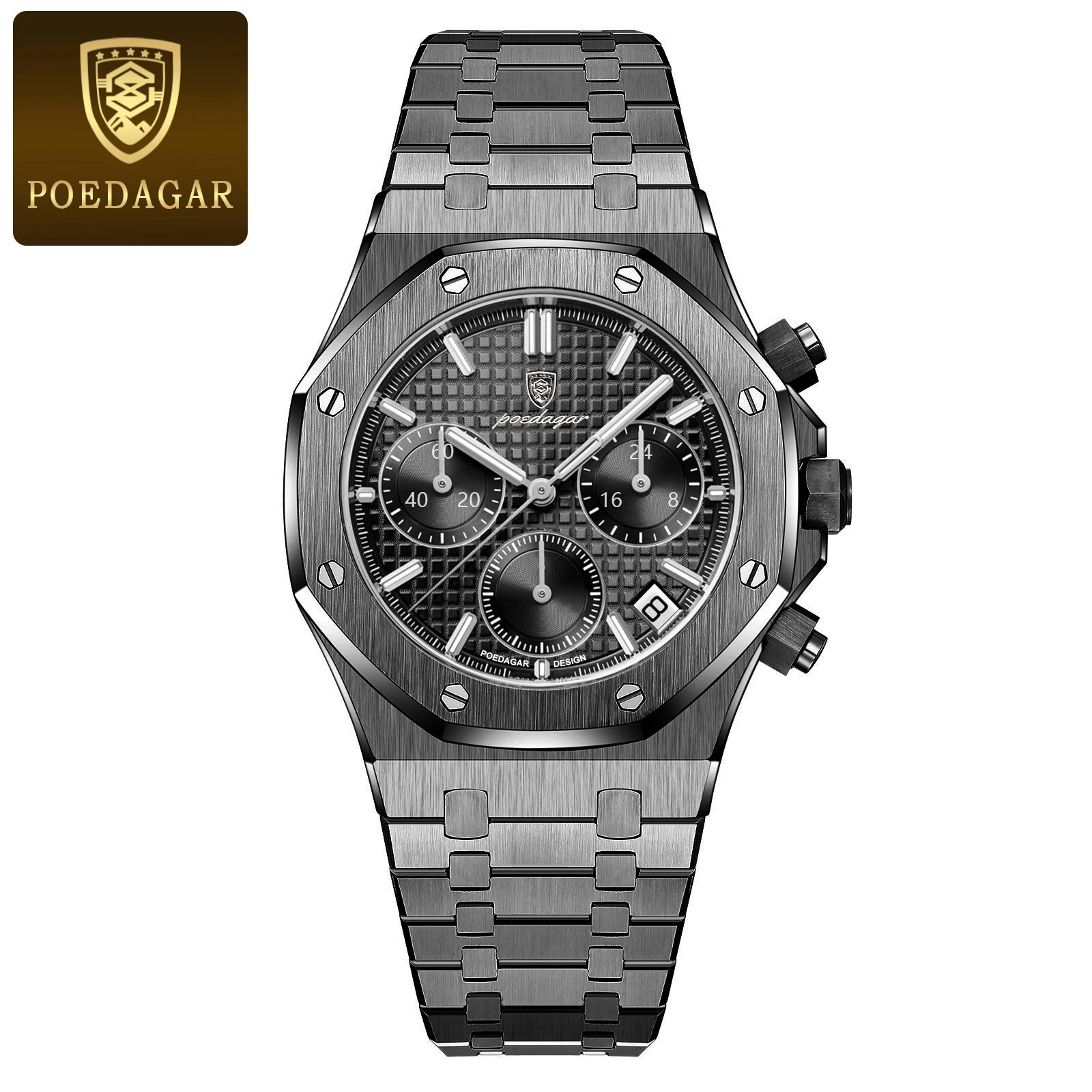 AurumChrono™ – Men’s Luxury Stainless Steel Watch | Date & Chronograph