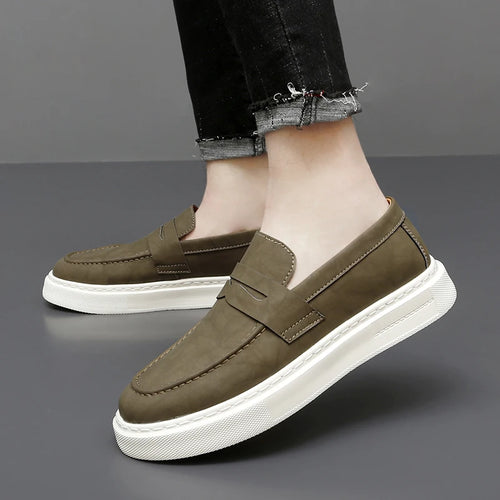 DriveCraft™ – Men’s Genuine Leather Slip-On Loafers