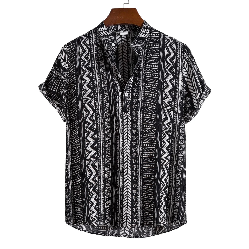 SunDrift™ Men's Graphic Striped Shirt – Summer Streetwear Top