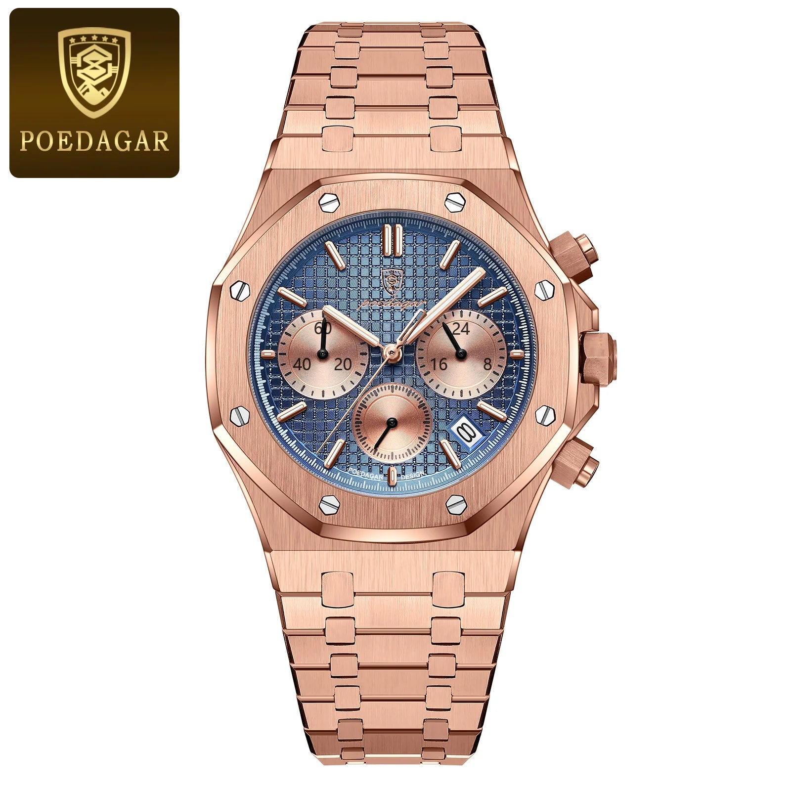AurumChrono™ – Men’s Luxury Stainless Steel Watch | Date & Chronograph