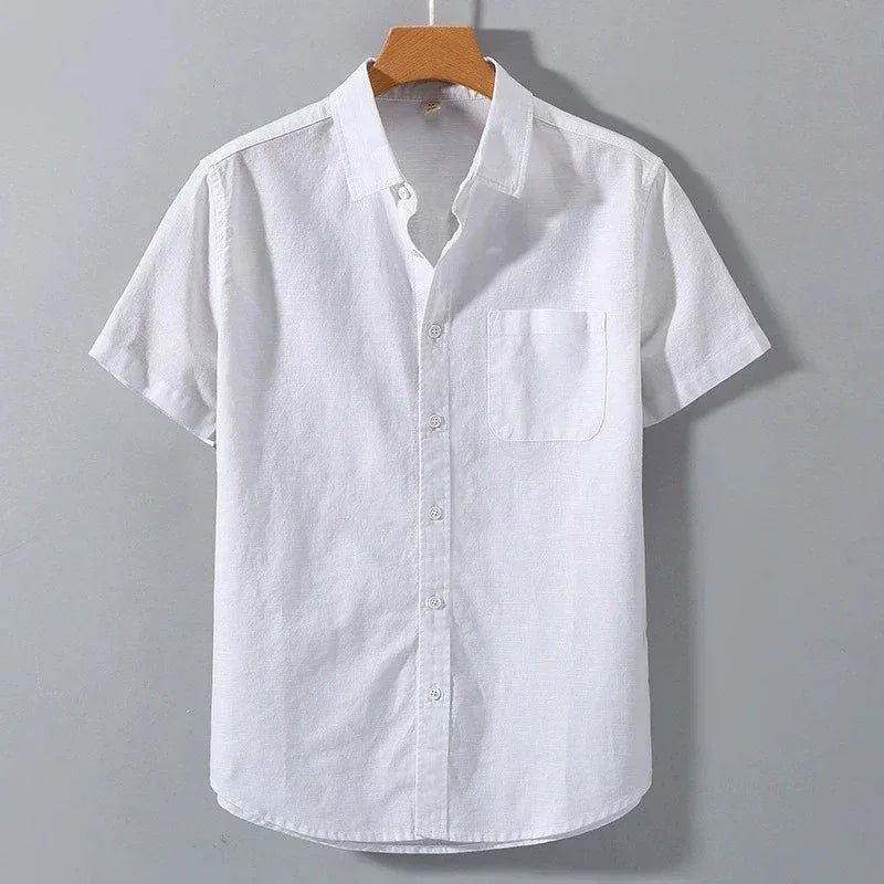 AeroLinen™ – Solid Color Short Sleeve Shirt for Men