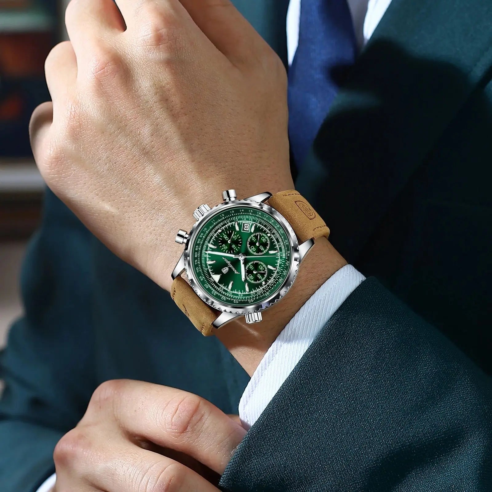 VanguardTactical™ – Men’s Luxury Chronograph Watch | Leather & Waterproof